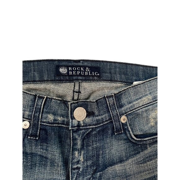 Rock & Republic Blue Denim Skinny Jeans Women's Size 25 - Picture 4 of 7